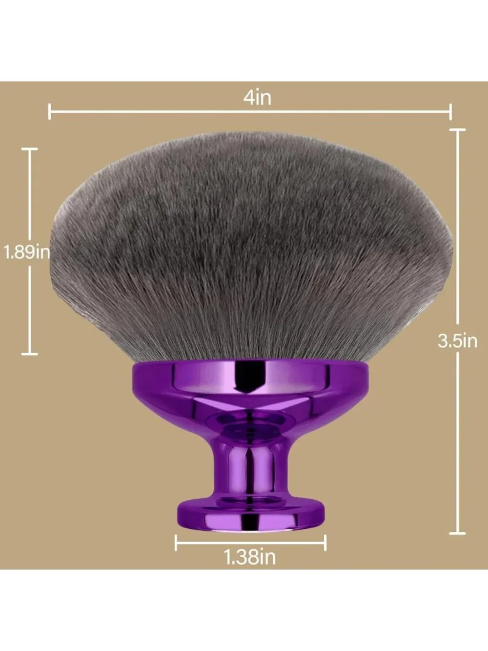 Extra Large Kabuki Makeup Brush for Self Tanner & Bronzer - Wet/Dry Use, Purple